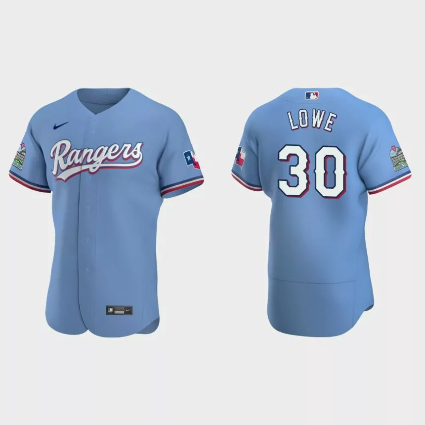 Nathaniel Lowe Texas Rangers Authentic Alternate Jersey – Light Blue
