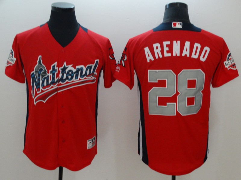 National League 28 Nolan Arenado Red 2018 MLB All-Star Game Home Run Derby Jersey