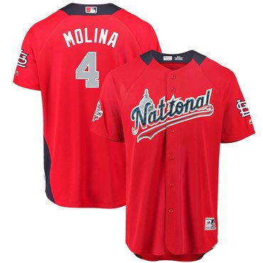 National League 4 Yadier Molina Red 2018 MLB All-Star Game Home Run Derby Jersey