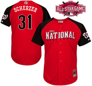 National League Washington Nationals #31 Max Scherzer Red 2015 All-Star Game Player Jersey