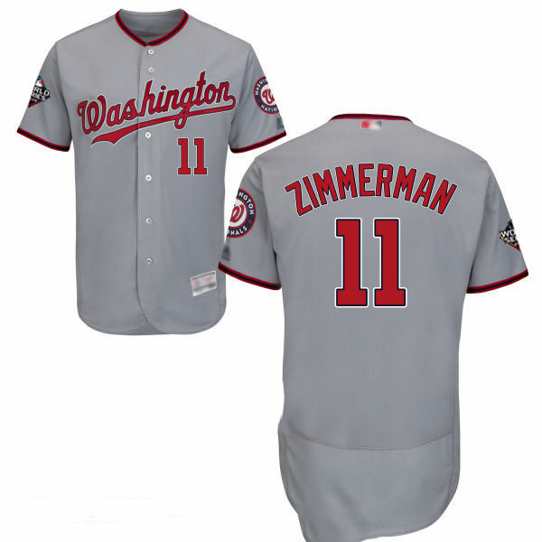 Nationals #11 Ryan Zimmerman Grey Flexbase Authentic Collection 2019 World Series Bound Stitched Baseball Jersey