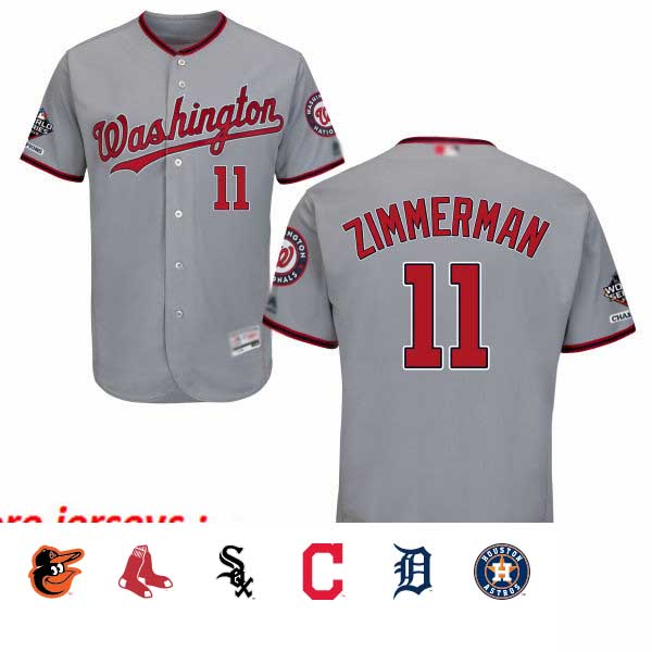 Nationals #11 Ryan Zimmerman Grey Flexbase Authentic Collection 2019 World Series Champions Stitched Baseball Jersey