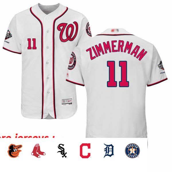Nationals #11 Ryan Zimmerman White Flexbase Authentic Collection 2019 World Series Champions Stitched Baseball Jersey