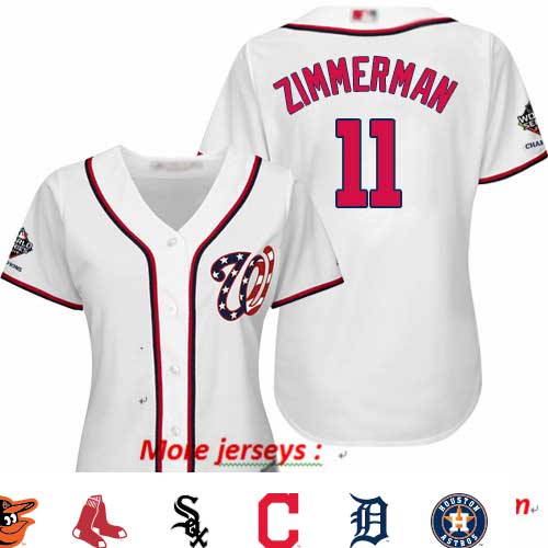 Nationals #11 Ryan Zimmerman White Home 2019 World Series Champions Women's Stitched Baseball Jersey