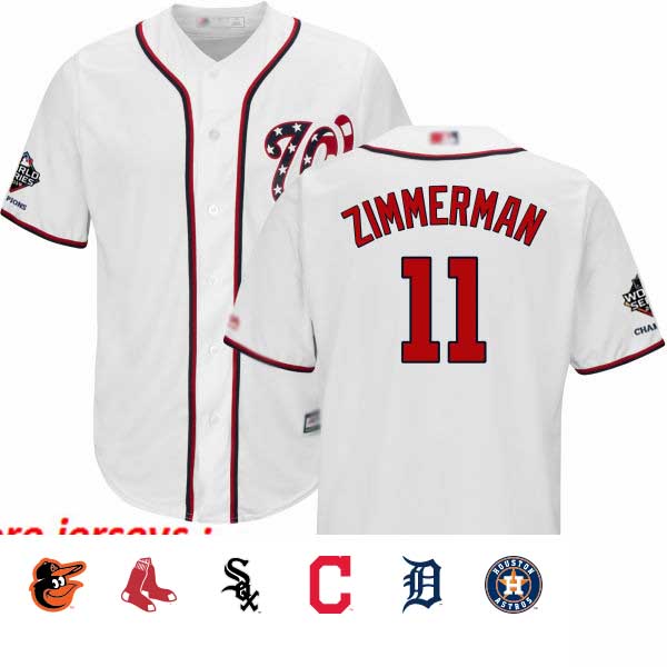 Nationals #11 Ryan Zimmerman White New Cool Base 2019 World Series Champions Stitched Baseball Jersey