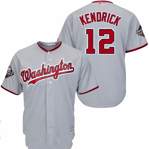Nationals #12 Howie Kendrick Grey Cool Base 2019 World Series Bound Stitched Baseball Jersey