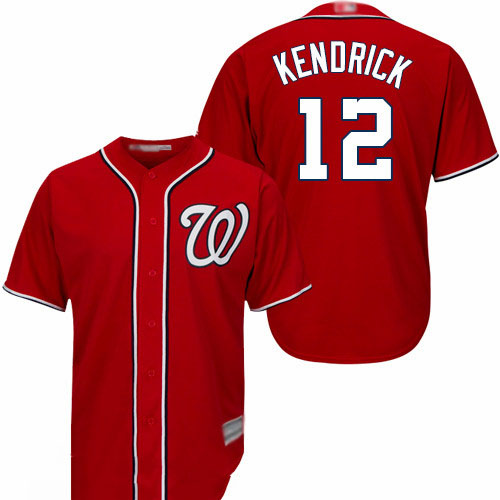 Nationals #12 Howie Kendrick Red Cool Base Stitched Baseball Jersey