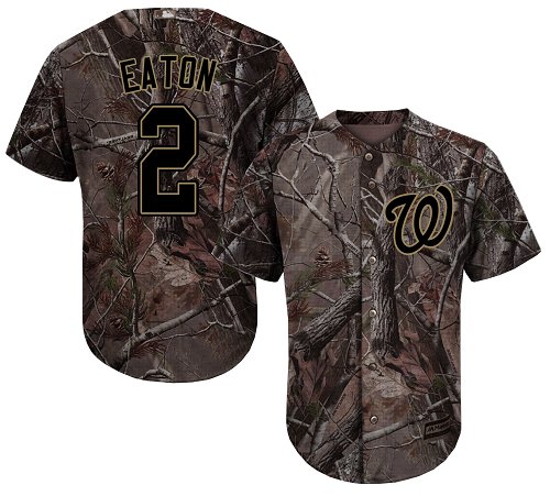 Nationals #2 Adam Eaton Camo Realtree Collection Cool Base Stitched Baseball Jersey