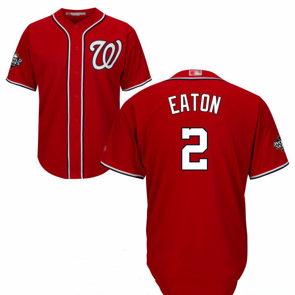 Nationals #2 Adam Eaton Red Cool Base 2019 World Series Bound Stitched Youth Baseball Jersey