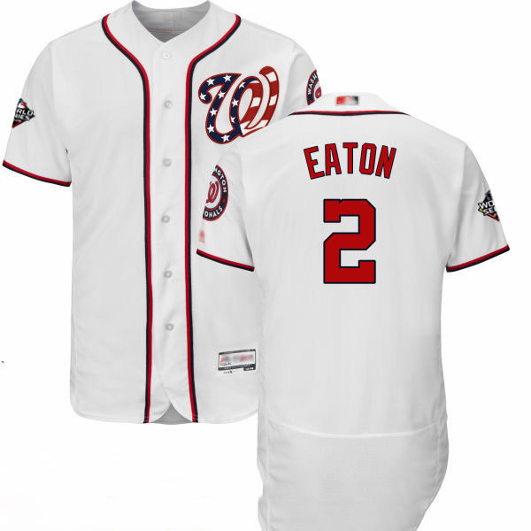 Nationals #2 Adam Eaton White Flexbase Authentic Collection 2019 World Series Bound Stitched Baseball Jersey