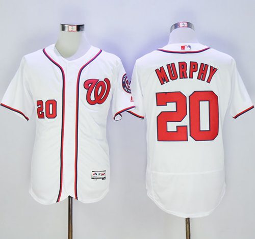 Nationals #20 Daniel Murphy White Flexbase Authentic Collection Stitched MLB Jersey