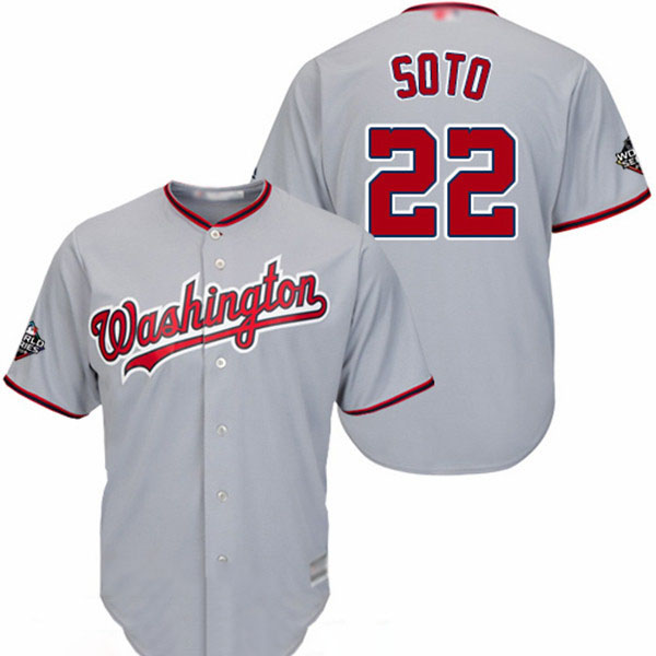 Nationals #22 Juan Soto Grey New Cool Base 2019 World Series Bound Stitched Baseball Jersey