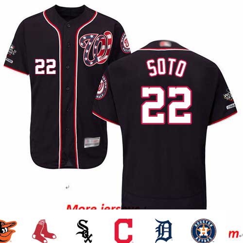 Nationals #22 Juan Soto Navy Blue Flexbase Authentic Collection 2019 World Series Champions Stitched Baseball Jersey