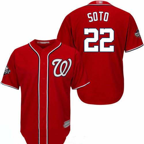 Nationals #22 Juan Soto Red New Cool Base 2019 World Series Bound Stitched Baseball Jersey