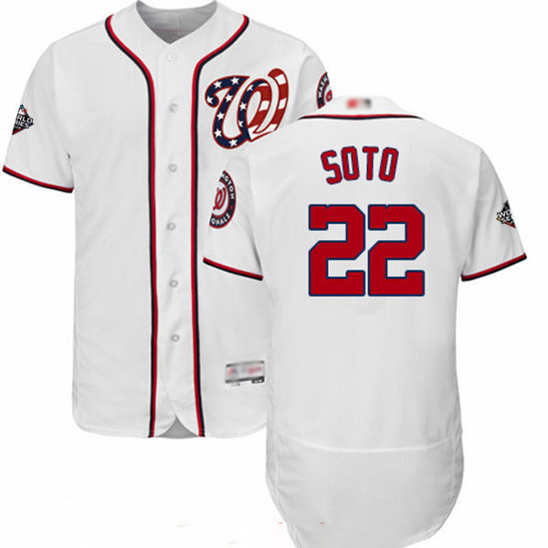 Nationals #22 Juan Soto White Flexbase Authentic Collection 2019 World Series Bound Stitched Baseball Jersey