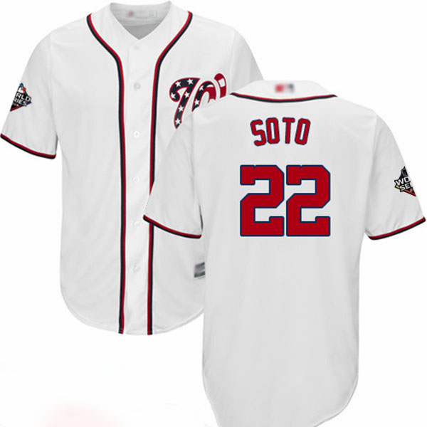 Nationals #22 Juan Soto White New Cool Base 2019 World Series Bound Stitched Baseball Jersey