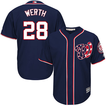 Nationals #28 Jayson Werth Blue Cool Base EStitched Youth MLB Jersey