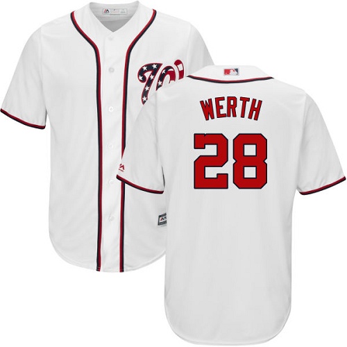 Nationals #28 Jayson Werth White Cool Base Stitched Youth MLB Jersey