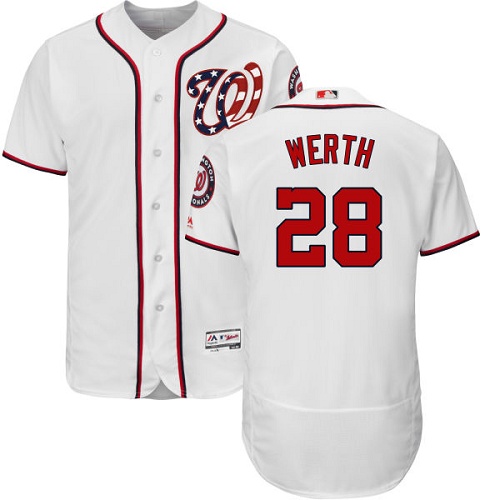 Nationals #28 Jayson Werth White Flexbase Authentic Collection Stitched MLB Jersey