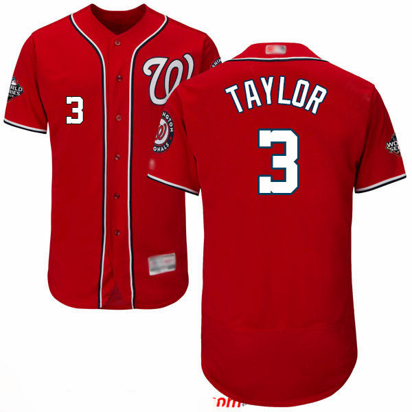 Nationals #3 Michael Taylor Red Flexbase Authentic Collection 2019 World Series Bound Stitched Baseball Jersey