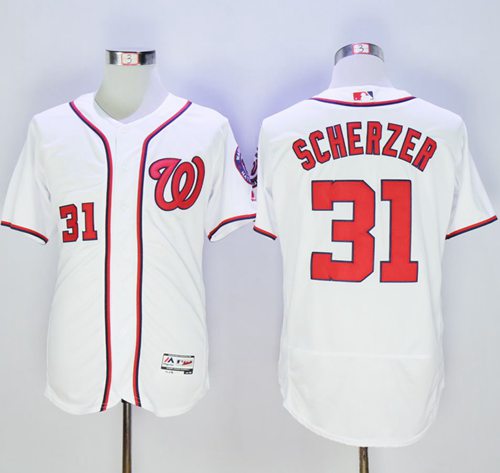 Nationals #31 Max Scherzer White Flexbase Authentic Collection Stitched MLB Jersey