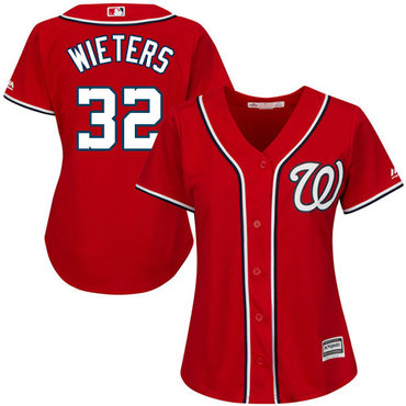 Nationals #32 Matt Wieters Red Alternate Women's Stitched MLB Jersey