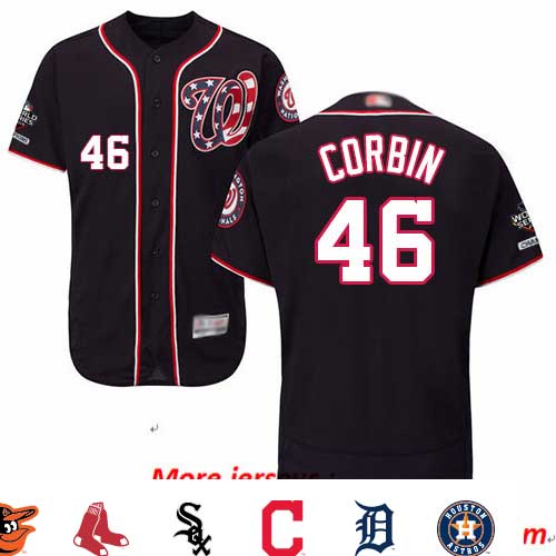 Nationals #46 Patrick Corbin Navy Blue Flexbase Authentic Collection 2019 World Series Champions Stitched Baseball Jersey