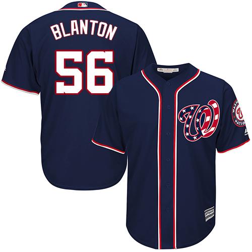 Nationals #56 Joe Blanton Navy Blue Cool Base Stitched Youth MLB Jersey
