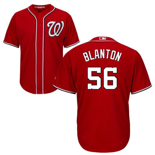 Nationals #56 Joe Blanton Red Cool Base Stitched Youth MLB Jersey