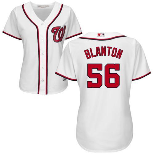 Nationals #56 Joe Blanton White Home Women's Stitched MLB Jersey