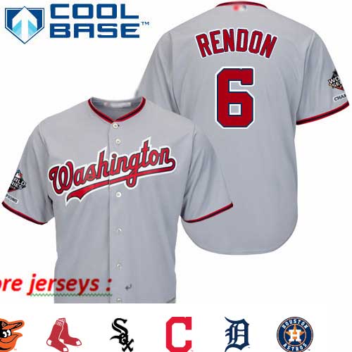 Nationals #6 Anthony Rendon Grey New Cool Base 2019 World Series Champions Stitched Baseball Jersey