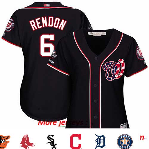 Nationals #6 Anthony Rendon Navy Blue Alternate 2019 World Series Champions Women's Stitched Baseball Jersey