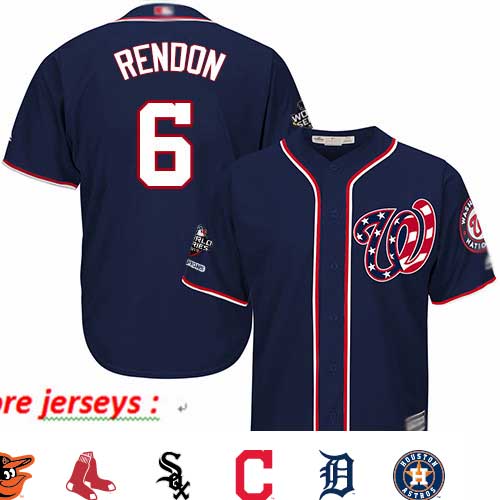 Nationals #6 Anthony Rendon Navy Blue New Cool Base 2019 World Series Champions Stitched Baseball Jersey