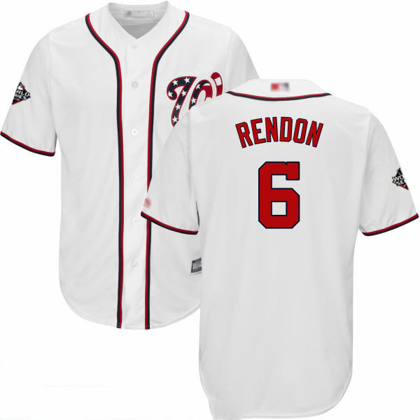 Nationals #6 Anthony Rendon White New Cool Base 2019 World Series Bound Stitched Baseball Jersey