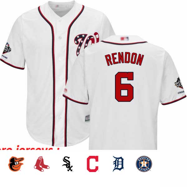 Nationals #6 Anthony Rendon White New Cool Base 2019 World Series Champions Stitched Baseball Jersey