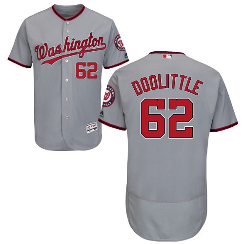 Nationals #62 Sean Doolittle Grey Flexbase Authentic Collection Stitched Baseball Jersey