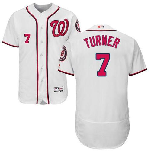 Nationals #7 Trea Turner White Flexbase Authentic Collection Stitched MLB Jersey