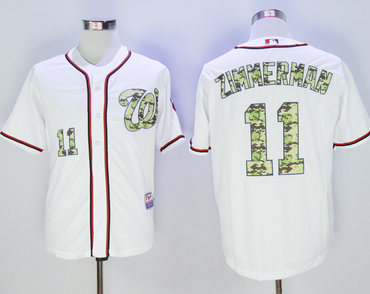 Nationals 11 Ryan Zimmerman White Camo Cool Base Jersey