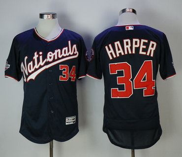 Nationals 34 Bryce Harper Navy 2018 All-Star Game Flexbase Jersey