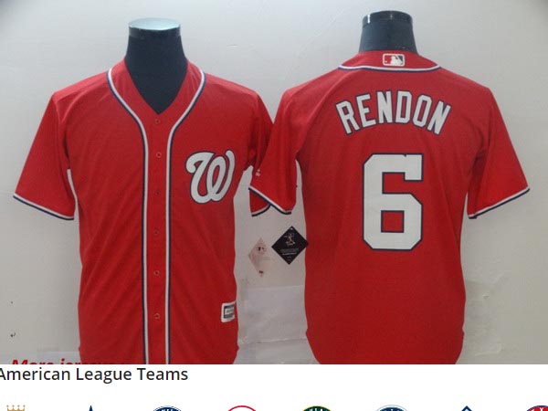 Nationals 6 Anthony Rendon Red Cool Base Jersey