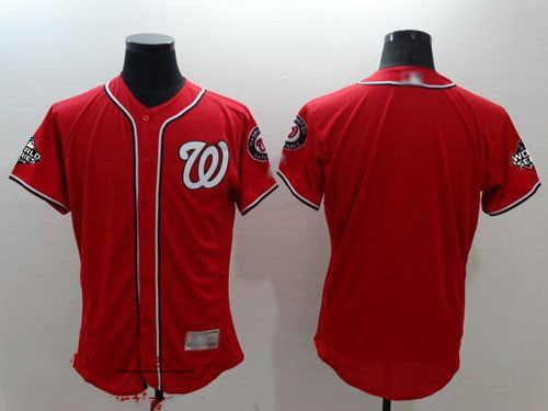 Nationals Blank Red Flexbase Authentic Collection 2019 World Series Bound Stitched Baseball Jersey