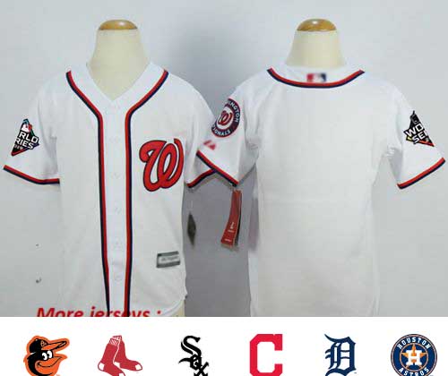 Nationals Blank White Cool Base 2019 World Series Champions Stitched Youth Baseball Jersey