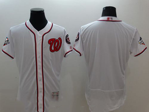 Nationals Blank White Flexbase Authentic Collection 2019 World Series Bound Stitched Baseball Jersey