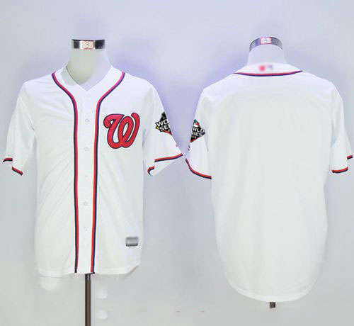 Nationals Blank White New Cool Base 2019 World Series Bound Stitched Baseball Jersey
