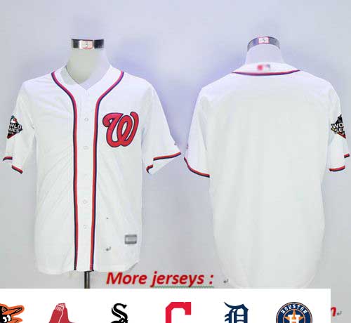 Nationals Blank White New Cool Base 2019 World Series Champions Stitched Baseball Jersey