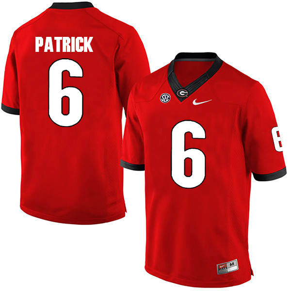 Natrez Patrick Georgia Bulldogs Men's Jersey - #6 NCAA Red Limited Home