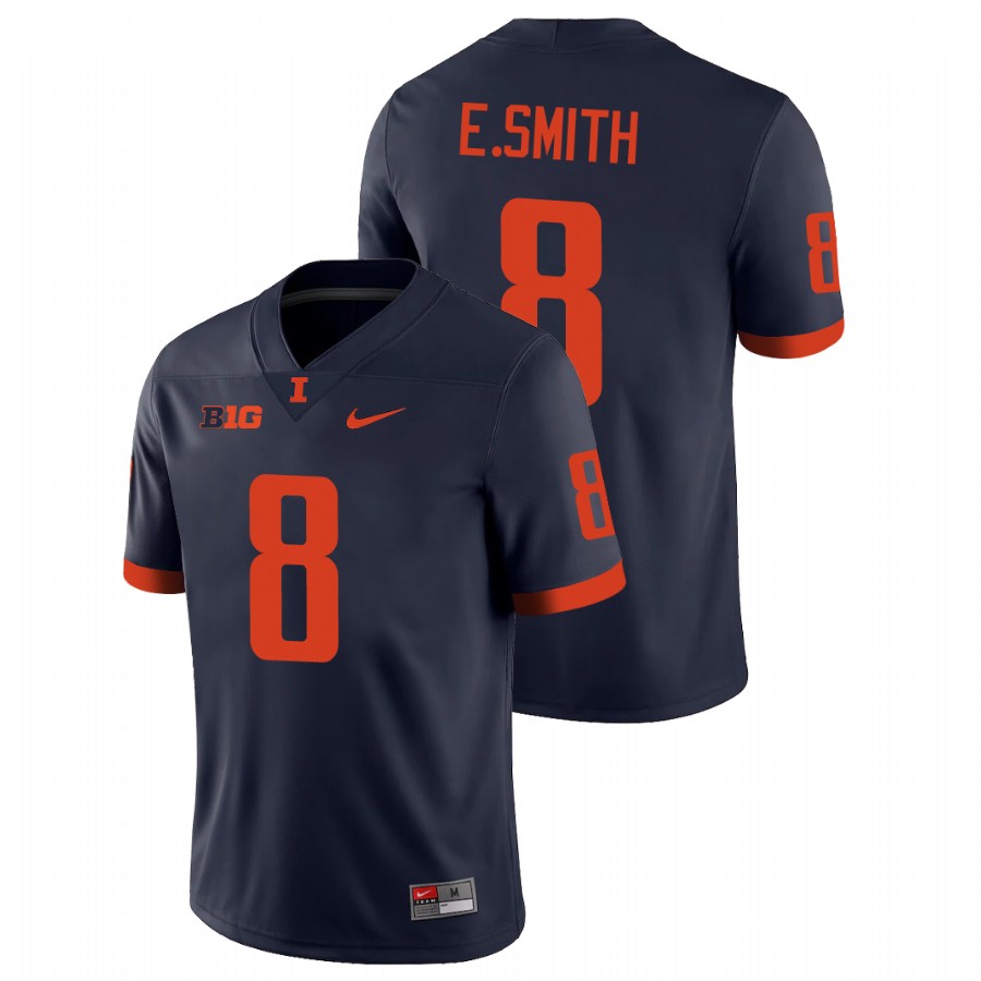 Navy Men's Illinois Fighting Illini Eddie Smith Game Football Jersey