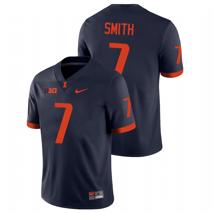 Navy Men's Illinois Fighting Illini Kendall Smith Game Football Jersey