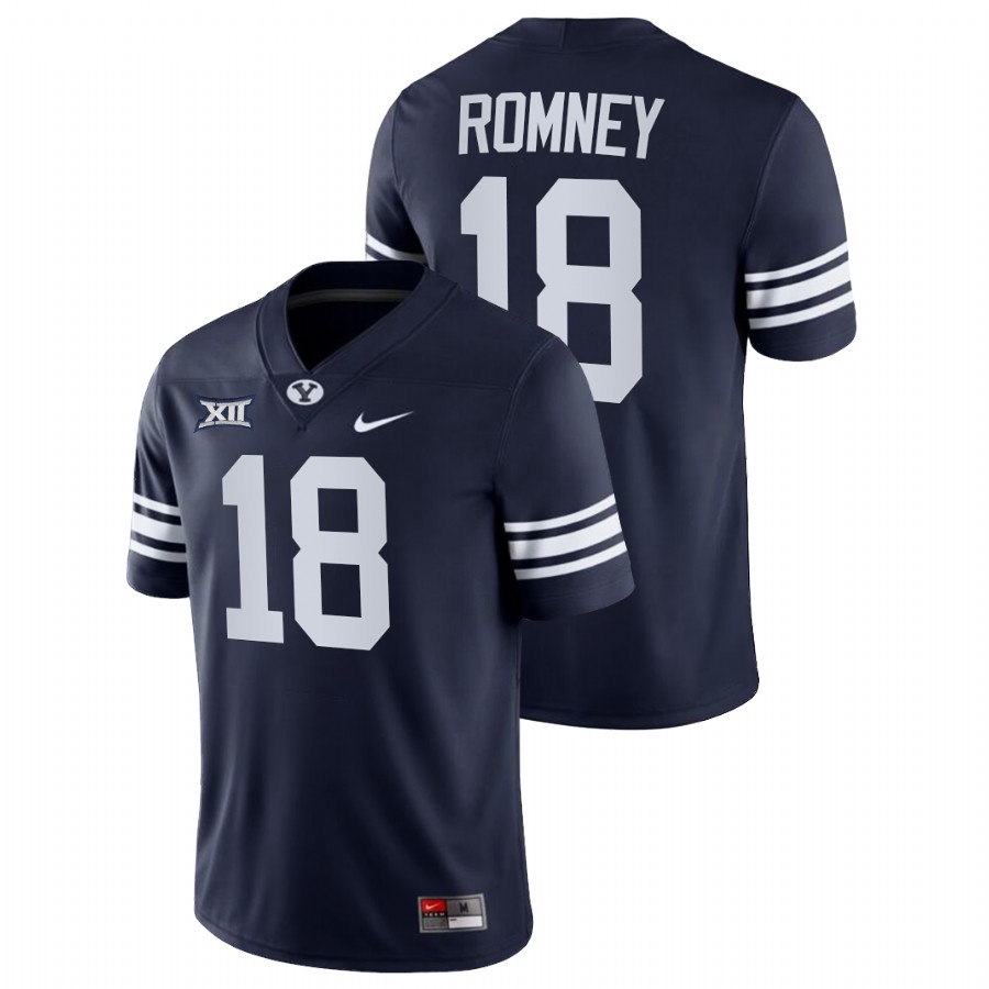 Navy Men BYU Cougars Gunner Romney College Football Big 12 Jersey