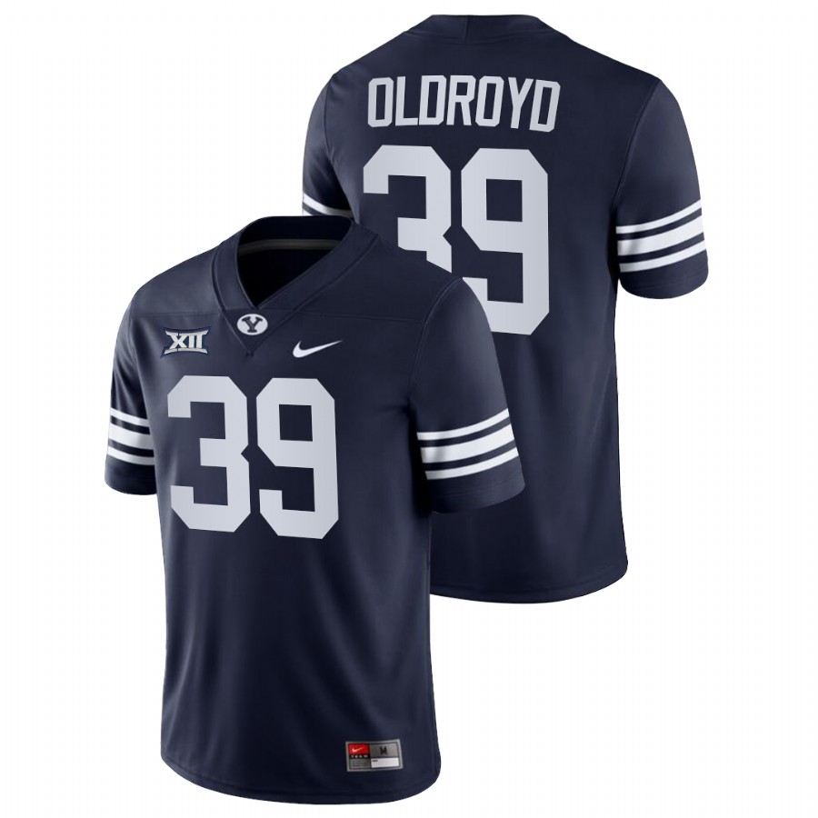 Navy Men BYU Cougars Jake Oldroyd College Football Big 12 Jersey